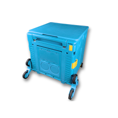 Ultra Geniş, 8 Tekerlekli, 85 Lt Mavi Katlanır Alışveriş Arabası - Pazar Arabası - Merdiven Çıkan