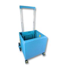 Ultra Geniş, 8 Tekerlekli, 85 Lt Mavi Katlanır Alışveriş Arabası - Pazar Arabası - Merdiven Çıkan