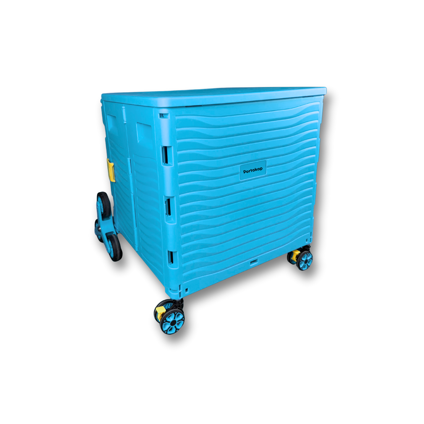 Ultra Geniş, 8 Tekerlekli, 85 Lt Mavi Katlanır Alışveriş Arabası - Pazar Arabası - Merdiven Çıkan