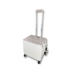 8 Tekerlekli Gri 56L Büyük Boy Sabit Demir Tutacaklı Alışveriş Arabası