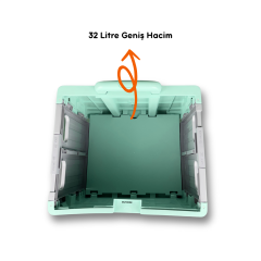 4 Tekerlekli, Yeşil, 32L Standart Boy, Sabit Tutacaklı Alışveriş Arabası