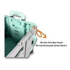 4 Tekerlekli Yeşil, 38L Orta Boy, Hareketli Alüminyum Tutacaklı Alışveriş Arabası - Pazar Arabası