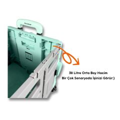 4 Tekerlekli Yeşil, 38L Orta Boy, Hareketli Alüminyum Tutacaklı Alışveriş Arabası - Pazar Arabası