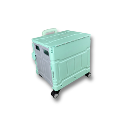 4 Tekerlekli Yeşil, 38L Orta Boy, Hareketli Alüminyum Tutacaklı Alışveriş Arabası - Pazar Arabası