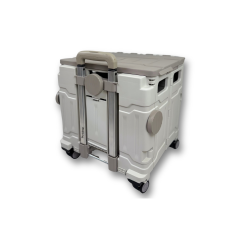 4 Tekerlekli Gri, 38L Orta Boy, Hareketli Alüminuyum Tutacaklı Alışveriş Arabası - Pazar Arabası