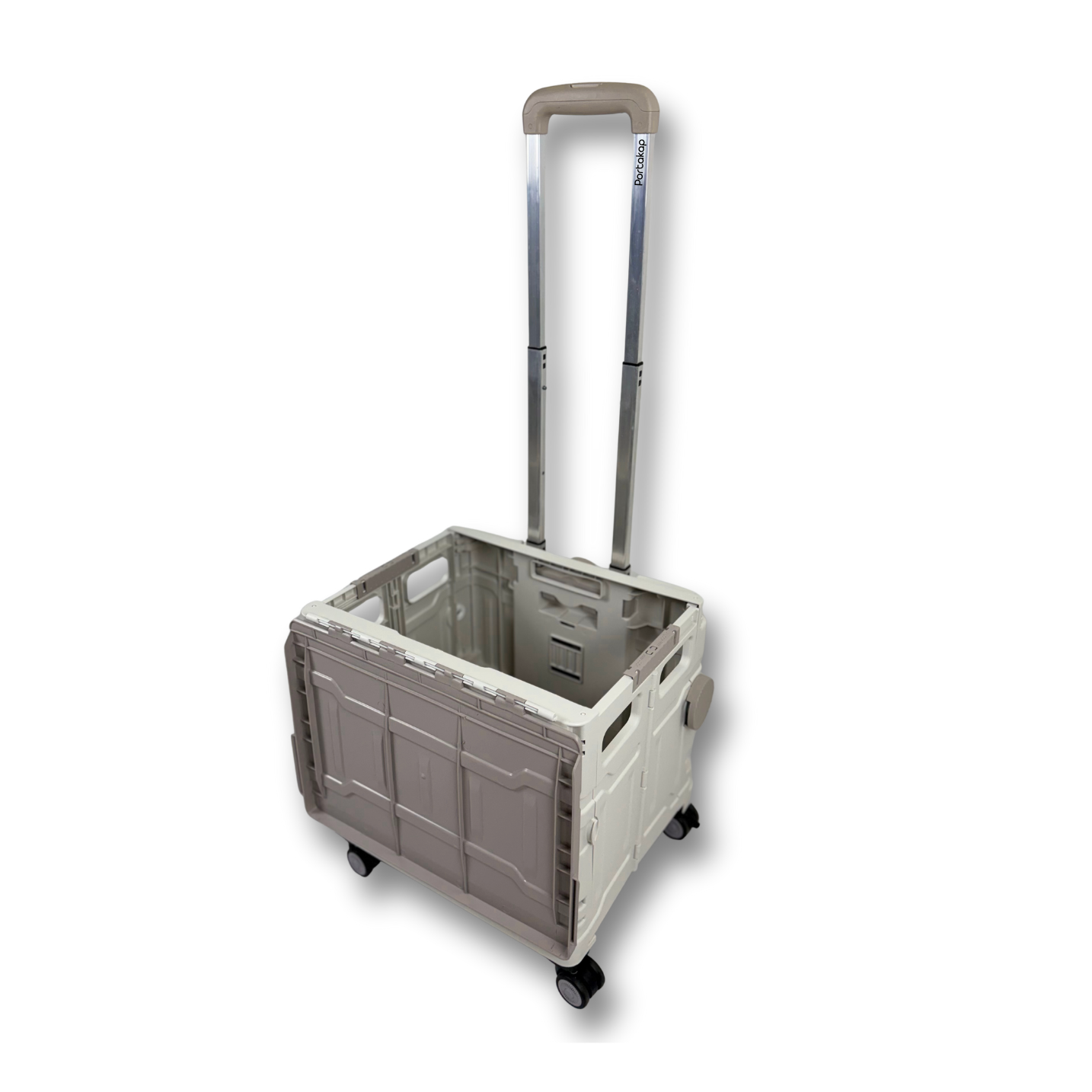 4 Tekerlekli Gri, 38L Orta Boy, Hareketli Alüminuyum Tutacaklı Alışveriş Arabası