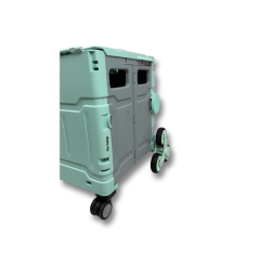 8 Tekerlekli Yeşil, 38L Orta Boy Hareketli Alüminyum Tutacaklı Alışveriş Arabası - Pazar Arabası