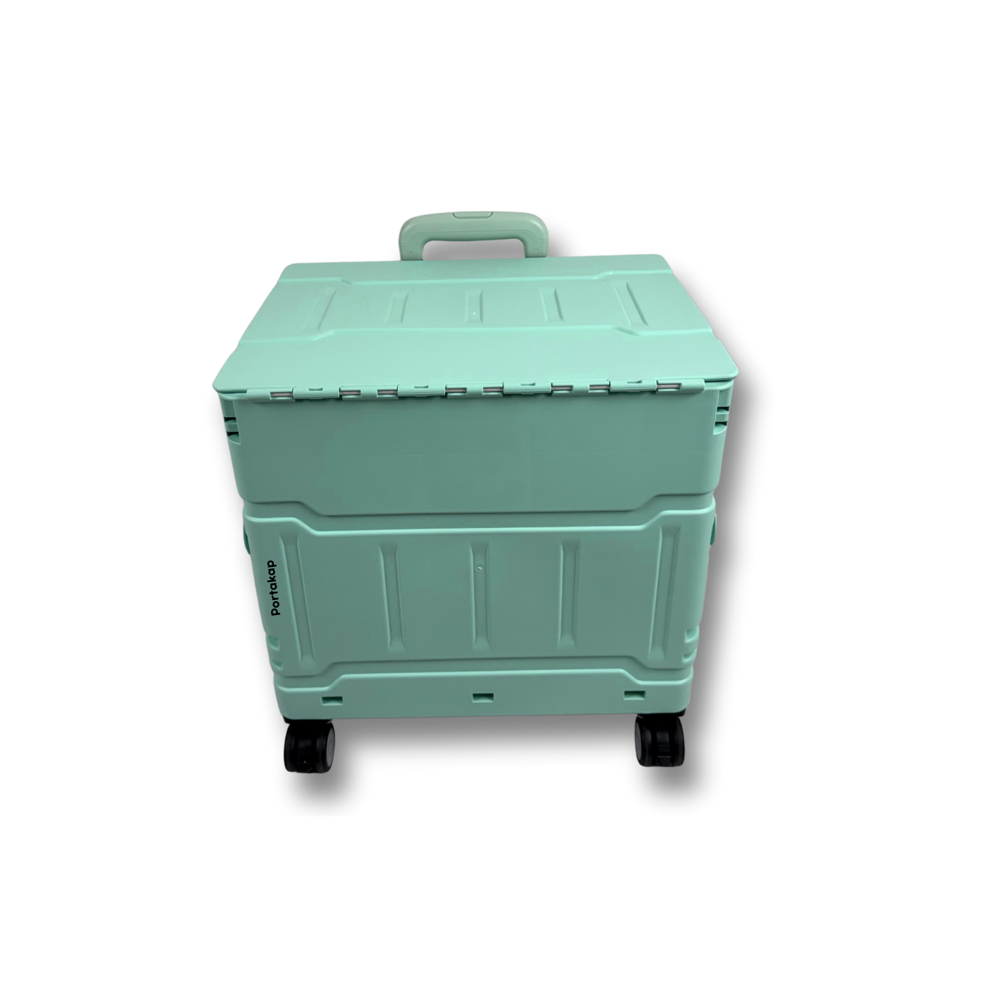 8 Tekerlekli Yeşil, 38L Orta Boy Hareketli Alüminyum Tutacaklı Alışveriş Arabası