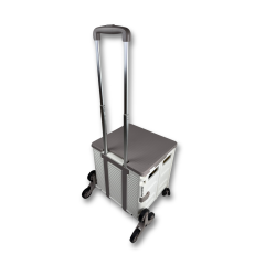 Piknik Masalı, 8 Tekerlekli, 55 Litre Beyaz ve Kahverengi Katlanır Alışveriş Arabası