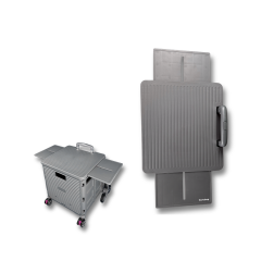 Piknik Masalı, 8 Tekerlekli, 55 Litre Gri Katlanır Alışveriş Arabası - Merdiven Çıkan