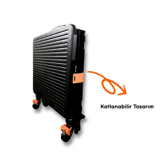 4 Tekerlekli, 55 Litre Siyah Katlanır Alışveriş Arabası