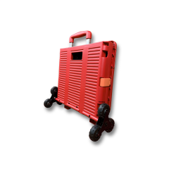 6 Tekerlekli, 55 Litre Kırmızı Katlanır Alışveriş Arabası