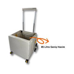 Ultra Geniş, 8 Tekerlekli, 85 Lt Beyaz Katlanır Alışveriş Arabası - Pazar Arabası - Merdiven Çıkan