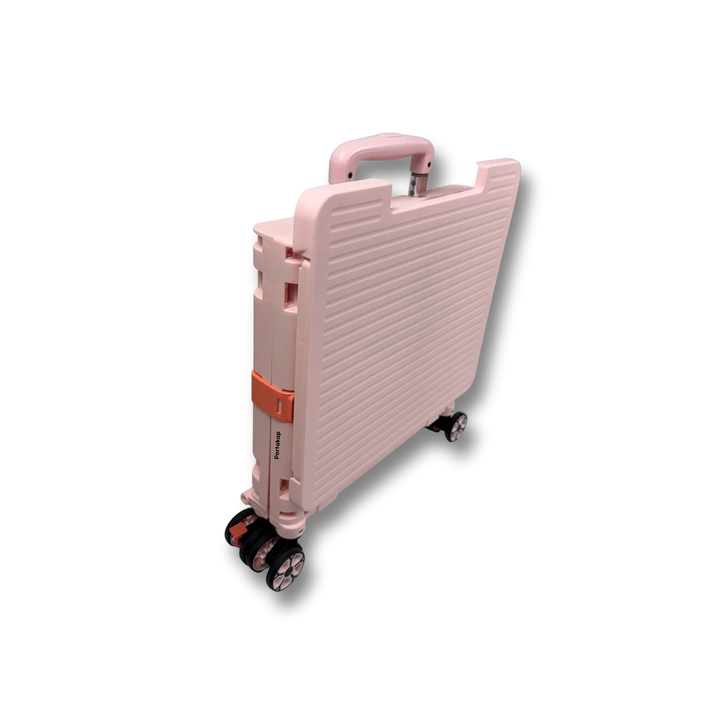 4 Tekerlekli, 55 Litre Pembe Katlanır Alışveriş Arabası - Hareketli Tutacaklı