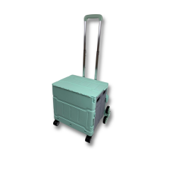 Portakap 8 Tekerlekli Yeşil 56L Büyük Boy Sabit Alüminyum Tutacaklı Alışveriş Arabası