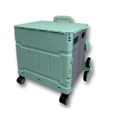 Portakap 8 Tekerlekli Yeşil 56L Büyük Boy Sabit Alüminyum Tutacaklı Alışveriş Arabası