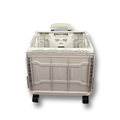 8 Tekerlekli Gri, 38L Orta Boy Hareketli Alüminyum Tutacaklı Alışveriş Arabası - Pazar Arabası