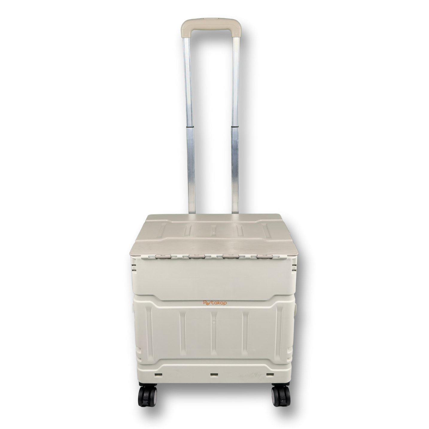 8 Tekerlekli Gri, 38L Orta Boy Hareketli Alüminyum Tutacaklı Alışveriş Arabası - Pazar Arabası