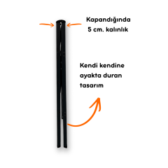 Portalife 3 Basamak Şık Çelik Takviyeli Alüminyum Ev Tipi Merdiven - Antrasit