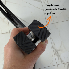 Portalife 3 Basamak Şık Alüminyum Gümüş Merdiven- Alüminyum - Geniş Basamaklı Ev - Ofis Merdiveni