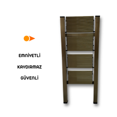 Portalife Katlanır 4 Basamaklı Çelik Takviyeli Alüminyum Ev Tipi Şık Merdiven - Kalın Profil