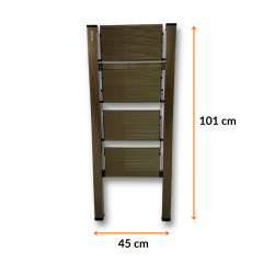 Portalife Katlanır 4 Basamaklı Alüminyum Ev Tipi Şık Merdiven - Bronz Merdiven, Pratik Merdiven