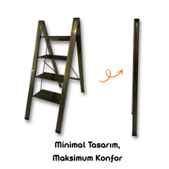 Portalife Katlanır 4 Basamaklı Çelik Takviyeli Alüminyum Ev Tipi Şık Merdiven - Kalın Profil