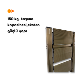 Portalife Katlanır 4 Basamaklı Çelik Takviyeli Alüminyum Ev Tipi Şık Merdiven - Kalın Profil