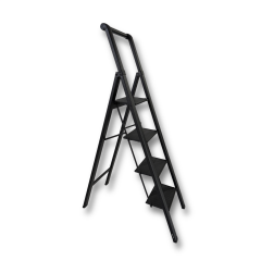 Portalife Tutma Kollu 4 Basamaklı Alüminyum Şık Merdiven – Geniş Basamaklı