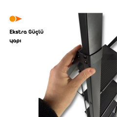 Portalife Tutma Kollu 5 Basamaklı Alüminyum Şık Merdiven – Geniş Basamaklı, Hafif