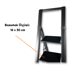 Portalife Tutma Kollu 5 Basamaklı Alüminyum Şık Merdiven – Geniş Basamaklı, Hafif