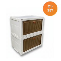 Plastik Tek Kapaklı Saklama Kutusu - Ayakkabı Kutusu - 2'li Set - 20 lt