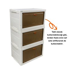 Plastik Tek Kapaklı Saklama Kutusu- 3'lü Set