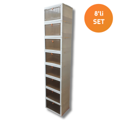 Plastik Tek Kapaklı Saklama Kutusu- 8'li Set